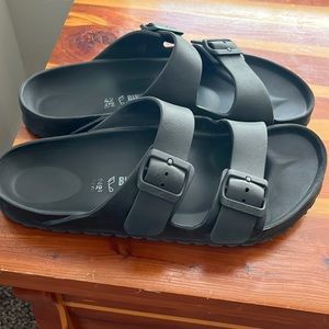 Black rubber Birkenstocks